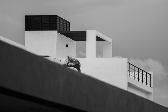 Modern minimalist architecture in black and white