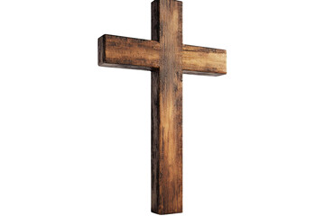 PNG Wooden Christian Cross on White Background