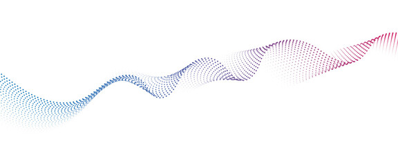 Flowing Dot Wave halftone gradient pattern on transparent background