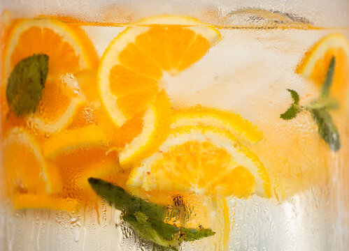 Refreshing Citrus Drink with Orange Slices