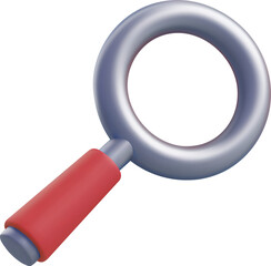 3D Vector Magnifying Glass Icon Isolated
