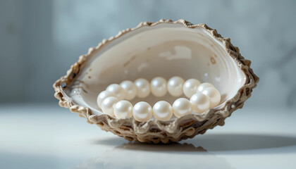 Kalung Mutiara dalam Cangkang Kerang Estetik

