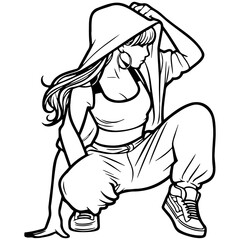 Street Dance Girl Illustration.