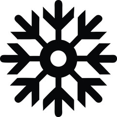 Obraz premium Isolated snowflake symbol is displayed with a round center on a white background