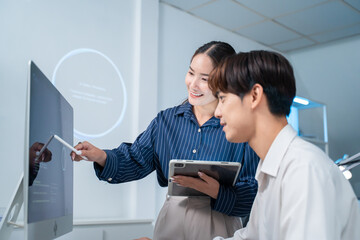 software developer talk strategy plan to executive write prompt AI bot IT app program data...
