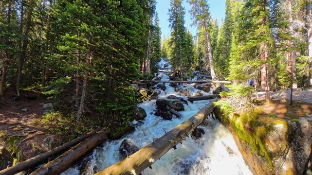 Copeland Falls Rushes with Snow Melt In Rocky Mountain National Park