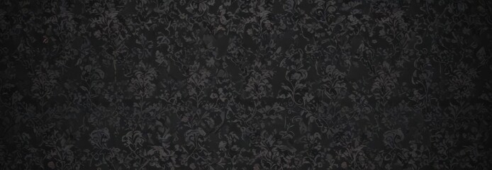 Subtle black gothic damask  Delicate floral vines & patterns , scroll, repeat, decor