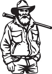 Vector Logo of a Courageous Cowboy Ideal for Westernthemed Logos Ranch