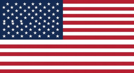American Flag with Stars and Stripes - National Symbol of Usa