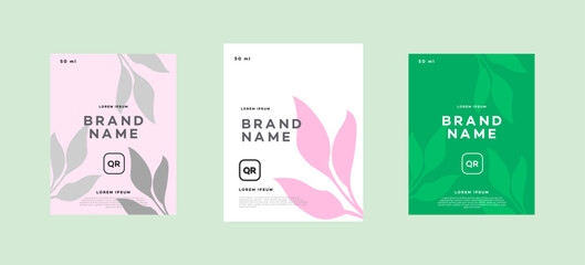 Social Media Post Templates for Beauty Brands  Pink and Green Botanical Design