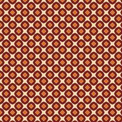 Geometric Seamless Pattern Brown Orange Design Texture Background Repeat Red Retro Style Beige Print