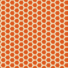 Abstract Geometric Orange Hexagon Pattern Seamless Design Background Art Beige Style Print Vector   