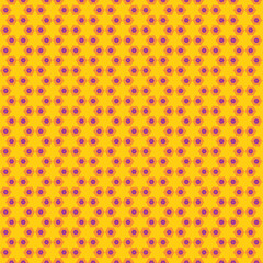 Vibrant Yellow Purple Geometric Hexagon Pattern Seamless Repeat Background Design Texture Art Style 