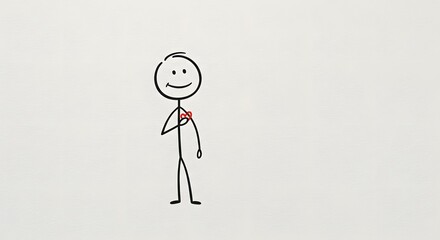 Stick Figure with Heart: A Simple Expression of Love