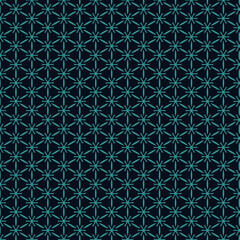 Teal Geometric Pattern Seamless Dark Blue Background Elegant Design Textile Repeat Modern Minimalist