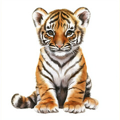 Obraz premium tiger isolated on white background