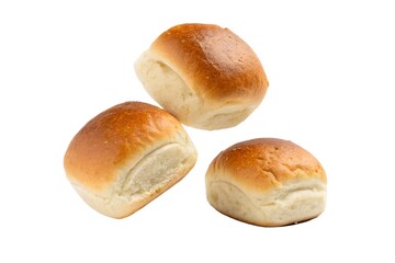 Freshly Baked Soft Bread Rolls on White Background