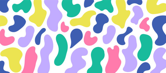 Vibrant Organic Shapes Pattern  Playful Contemporary Vector Art