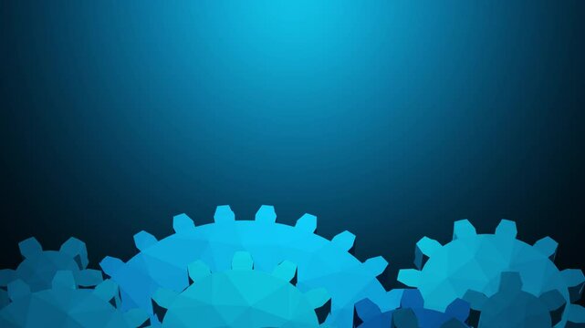 Teamwork and process automation concept with gears. Looping video and alpha channel for transparent background.