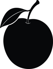 apricot fruit silhouette vector illustration 