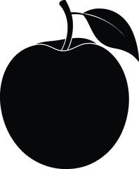 apricot fruit silhouette vector illustration 