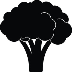 broccoli silhouette icon on white background  .eps