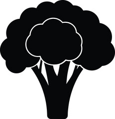 broccoli silhouette vegetable vector illustration