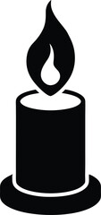 candle flame icon  silhouette vector illustration .eps