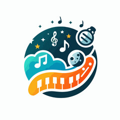 Musical note icon vector illustration