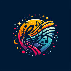 Cartoon illustration of musical notes