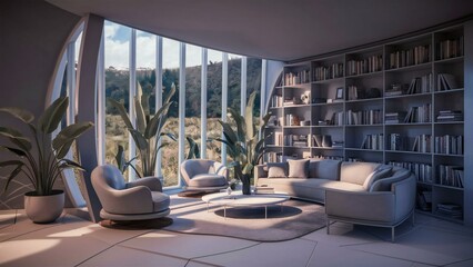 Fototapeta premium modern living room with modern furniture
