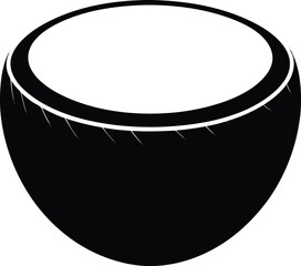 coconut shell silhouette vector on white 