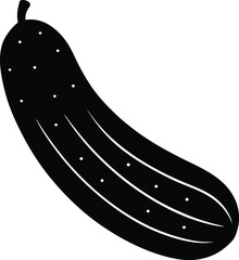 cucumber slice silhouette vector on white 