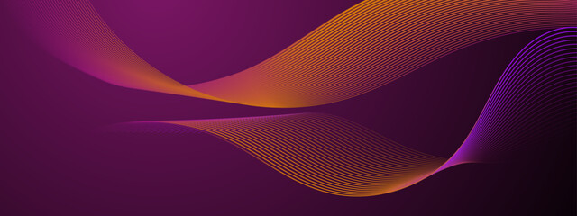 Abstract design with orange and purple lines on a dark purple background. Perfect for modern themed designs like websites, social media posts, and presentations. © King