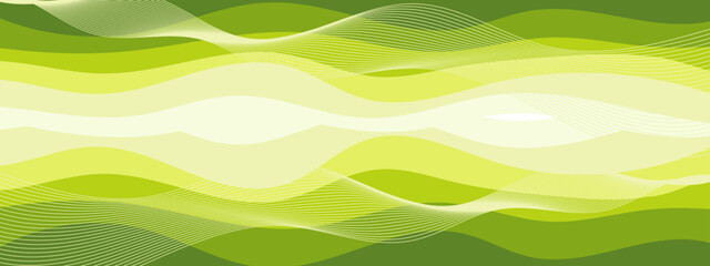 Obraz premium Green and white abstract wave design suitable for backgrounds, wallpapers, banners, posters, digital art, websites, and graphic elements.