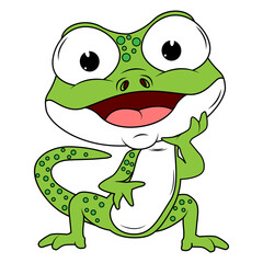 Cute Green Newt Animal Cartoon