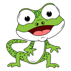 Cute Green Newt Animal Cartoon