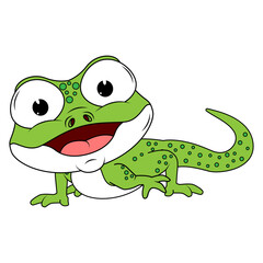 Cute Green Newt Animal Cartoon