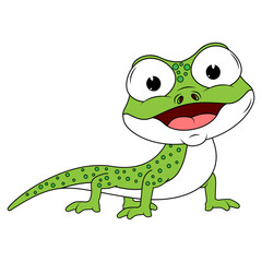 Obraz premium Cute Green Newt Animal Cartoon