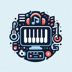 Cartoon illustration of musical notes
