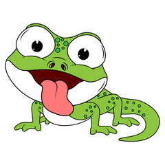 Cute Green Newt Animal Cartoon