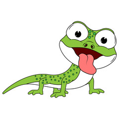 Cute Green Newt Animal Cartoon