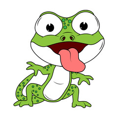 Cute Green Newt Animal Cartoon