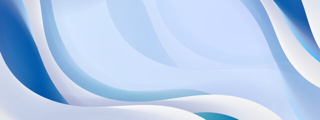 Abstract curves in shades of blue and white suitable for backgrounds, web designs, or digital art projects with a modern touch.