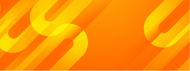 Yellow stripes and circles on an orange background. Vibrant, abstract design suitable for backgrounds, posters, packaging, or digital marketing materials.