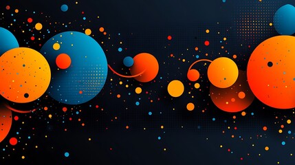 Fototapeta premium Abstract vibrant geometric sphere composition art