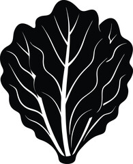 lettuce leaf silhouette vector on white background 