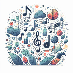 Musical note icon vector illustration