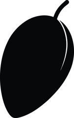 mango seed silhouette vector on white background 
