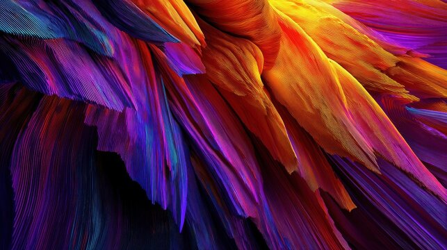 Vibrant Abstract Feather-like Patterns